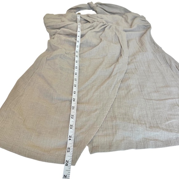Free People NWT Boogie Down Mini Dress Stone Cold Medium Tube Top Linen Blend - Picture 6 of 10